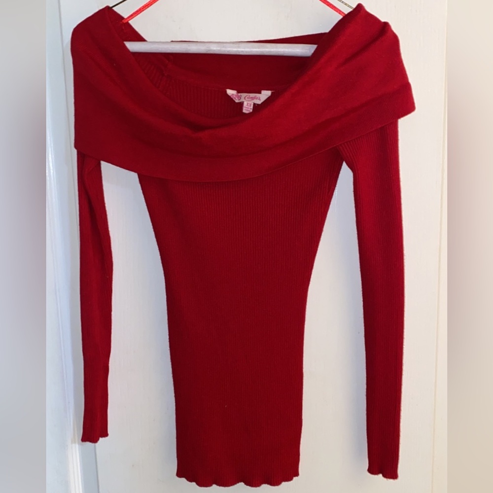 Off the Shoulder Red sweater